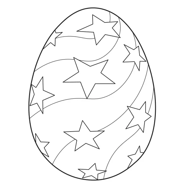 Uovo di Pasqua – stelle | Disegni da colorare online per bambini