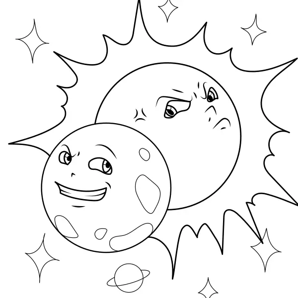 Eclissi solare | Disegni da colorare online per bambini