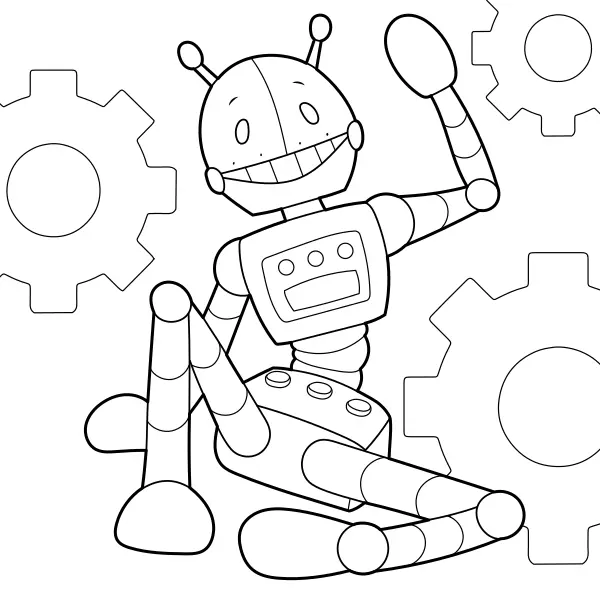 Il robot che saluta | Disegni da colorare online per bambini