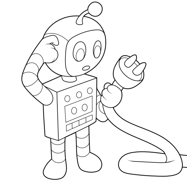 Robot con spina | Disegni da colorare online per bambini