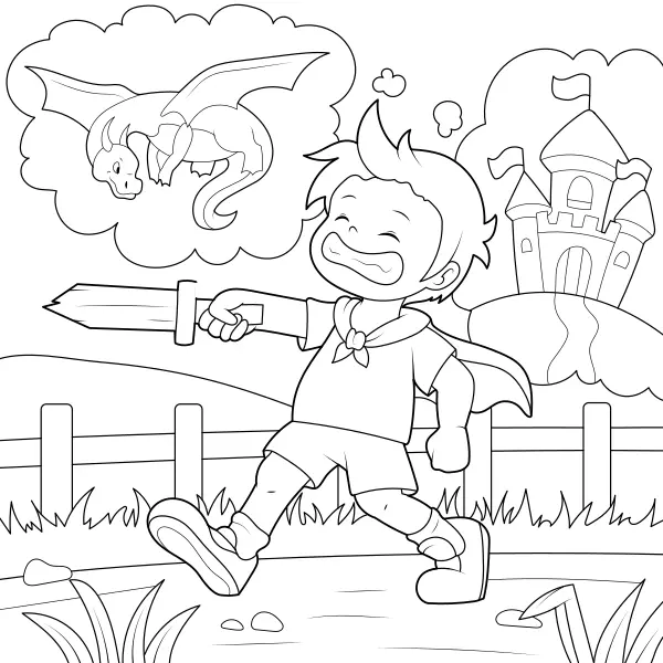Il ragazzo sogna | Disegni da colorare online per bambini