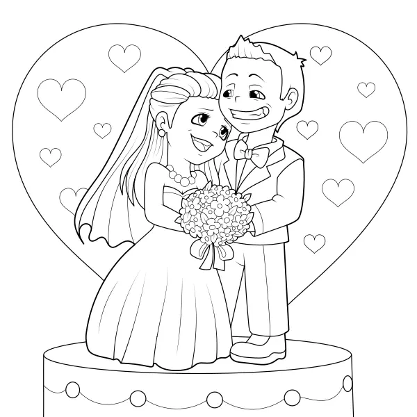Gli sposi | Disegni da colorare online per bambini