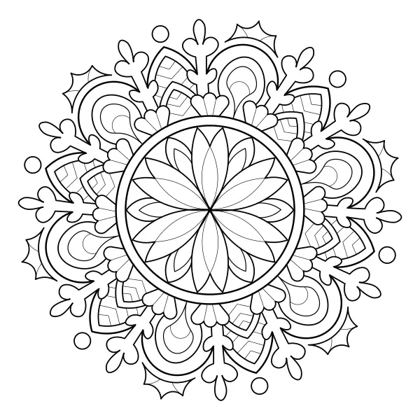 Mandala – fiore d’inverno | Disegni da colorare online per bambini