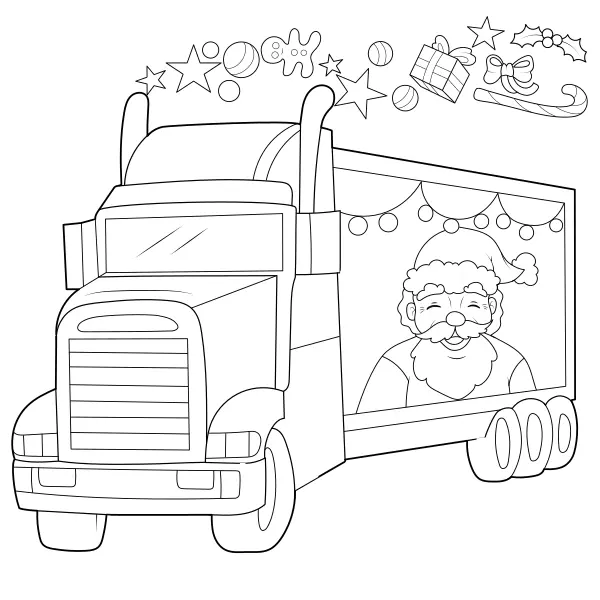 Il camioncino di Natale | Disegni da colorare online per bambini