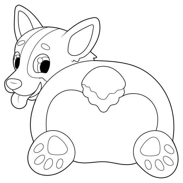 Il sedere del corgi | Disegni da colorare online per bambini