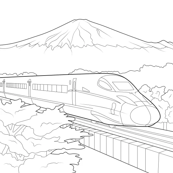Treno ad alta velocità – Shinkansen | Disegni da colorare online per bambini