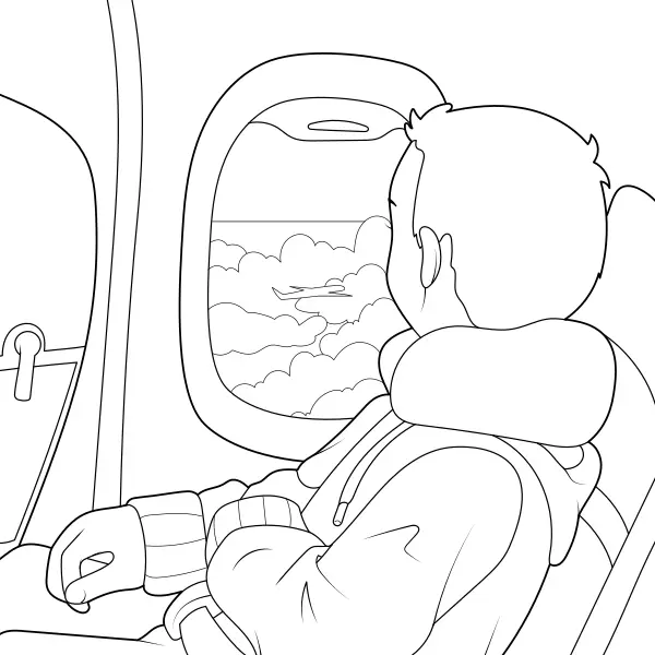 Il ragazzo sull’aereo | Disegni da colorare online per bambini