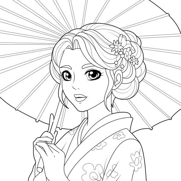 Geisha | Disegni da colorare online per bambini