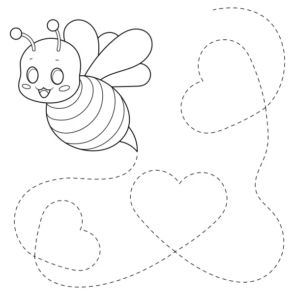 L’ape con i cuori | Disegni da colorare online per bambini
