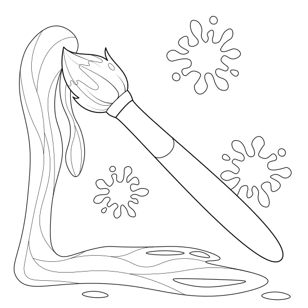 Pennello con vernice | Disegni da colorare online per bambini