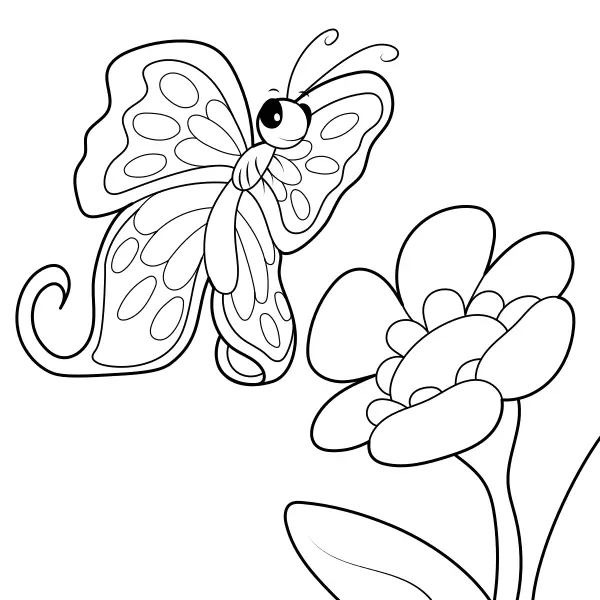 Farfalla e fiore | Disegni da colorare online per bambini