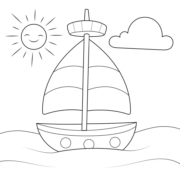 Una barca semplice | Disegni da colorare online per bambini