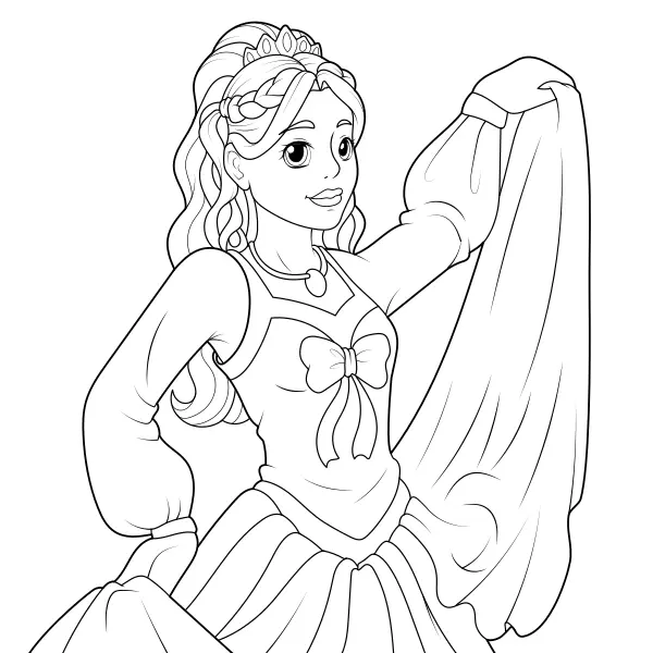 La principessa balla | Disegni da colorare online per bambini