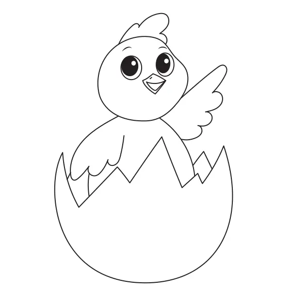 Pulcino nell’uovo | Disegni da colorare online per bambini