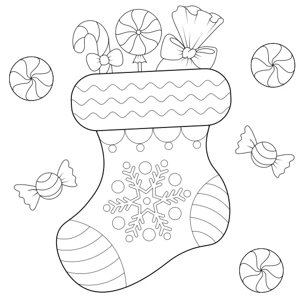 Calzino di Natale | Disegni da colorare online per bambini