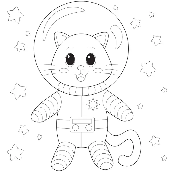 Il gatto nello spazio | Disegni da colorare online per bambini