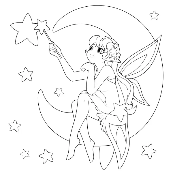 La fata delle stelle | Disegni da colorare online per bambini