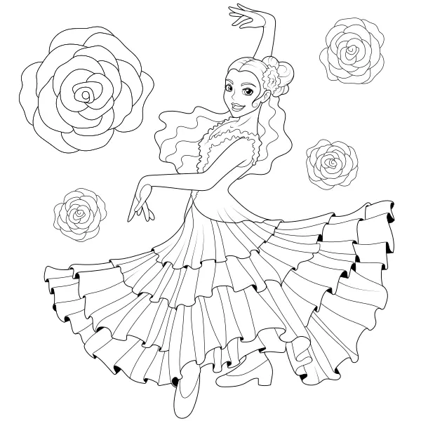 Ballerina di flamenco | Disegni da colorare online per bambini