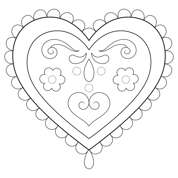 Cuore decorato | Disegni da colorare online per bambini