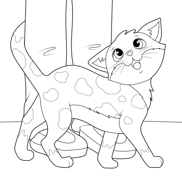 Il gatto coccolone | Disegni da colorare online per bambini