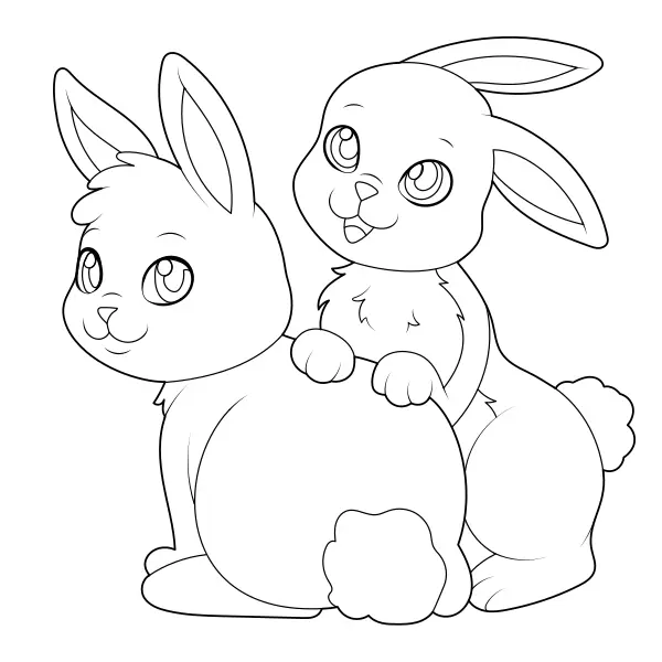 Due coniglietti | Disegni da colorare online per bambini