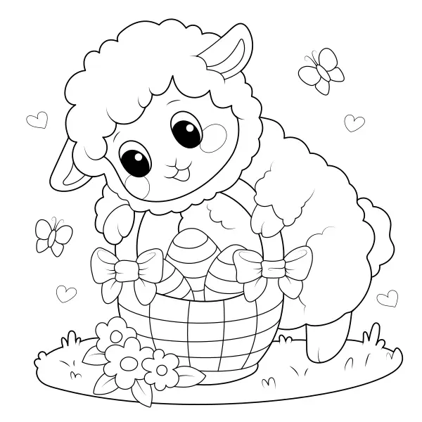 Agnellino pasquale | Disegni da colorare online per bambini