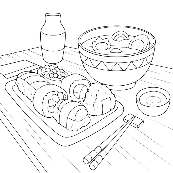 Sushi | Disegni da colorare online per bambini