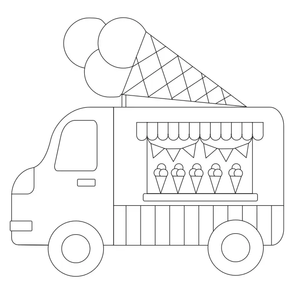Furgoncino dei gelati | Disegni da colorare online per bambini