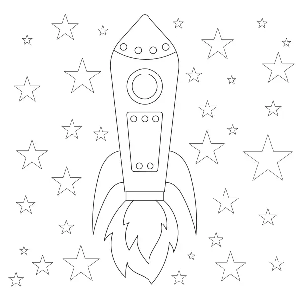 Il razzo e le stelle | Disegni da colorare online per bambini