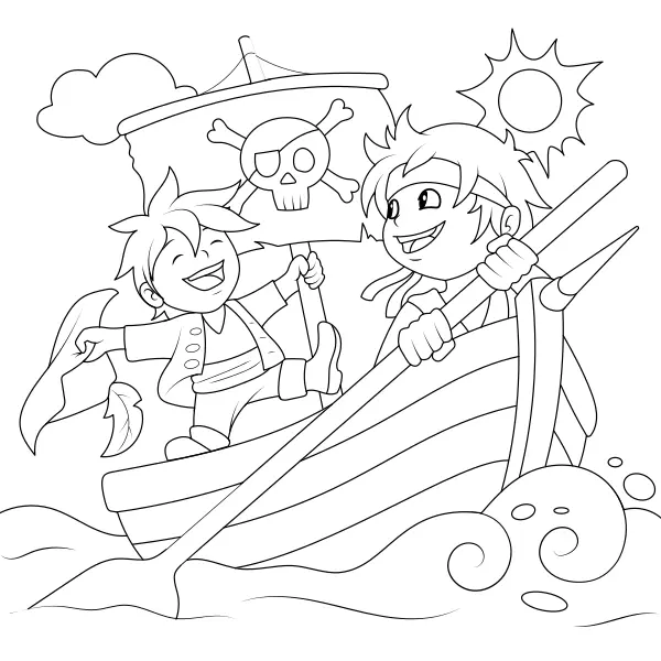 I pirati in mare | Disegni da colorare online per bambini