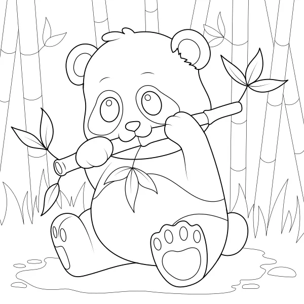 La panda mangia bambù | Disegni da colorare online per bambini
