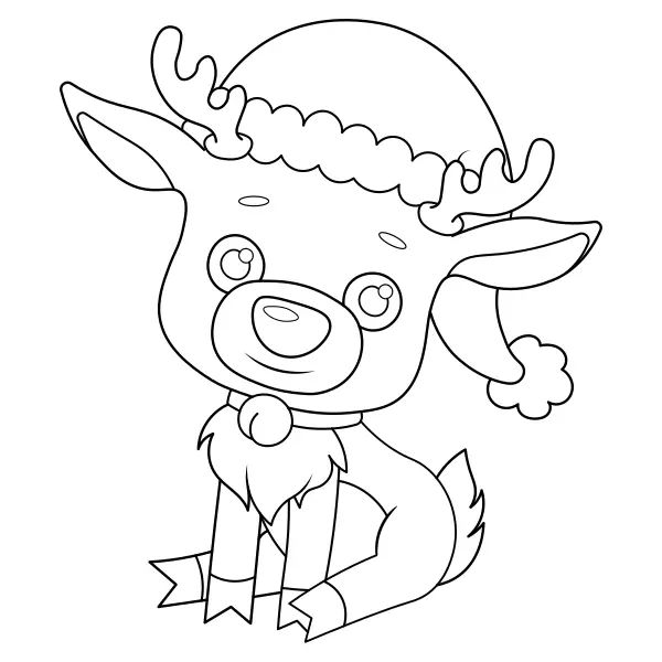 La renna di Natale | Disegni da colorare online per bambini