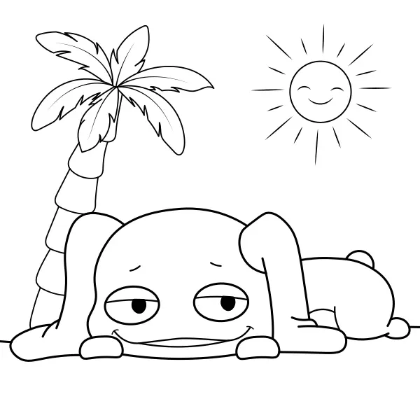 Un animaletto sulla spiaggia | Disegni da colorare online per bambini